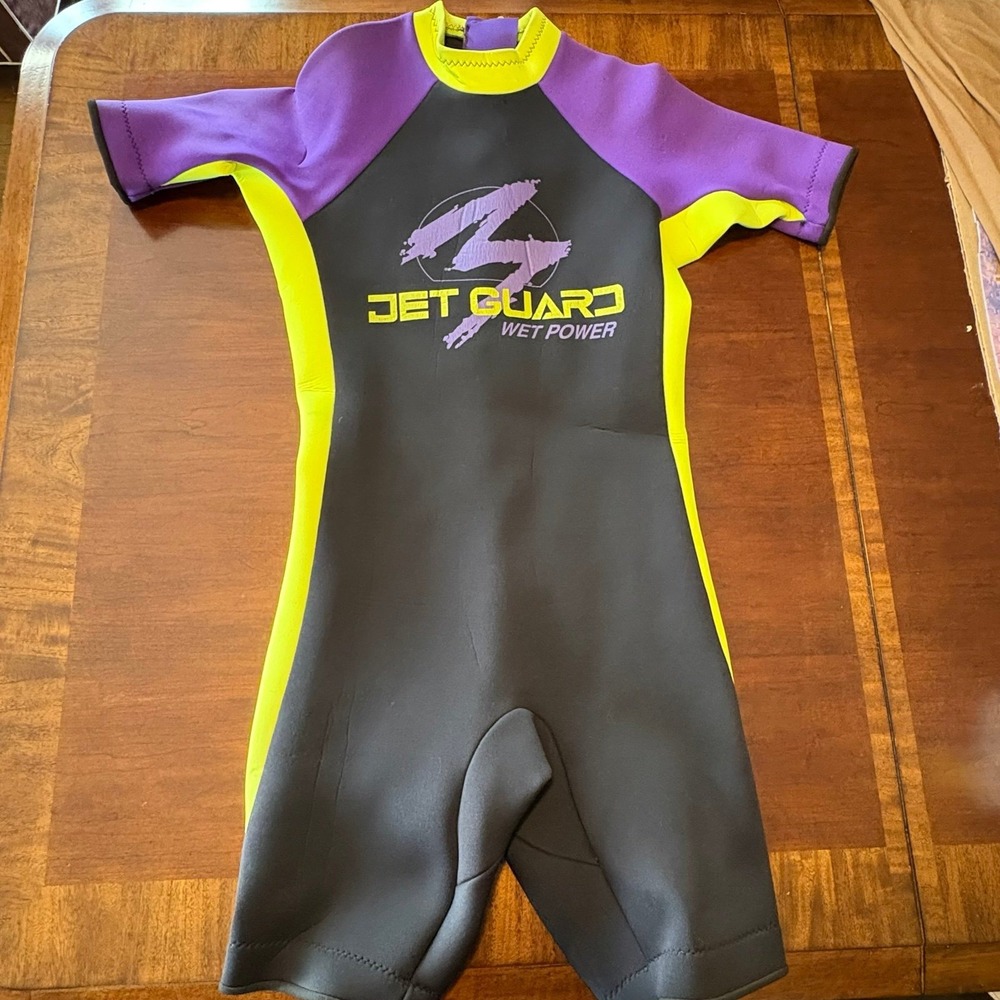 Jet Guard Wet Power Neon Wetsuit Shorty Purple Yellow USA Made